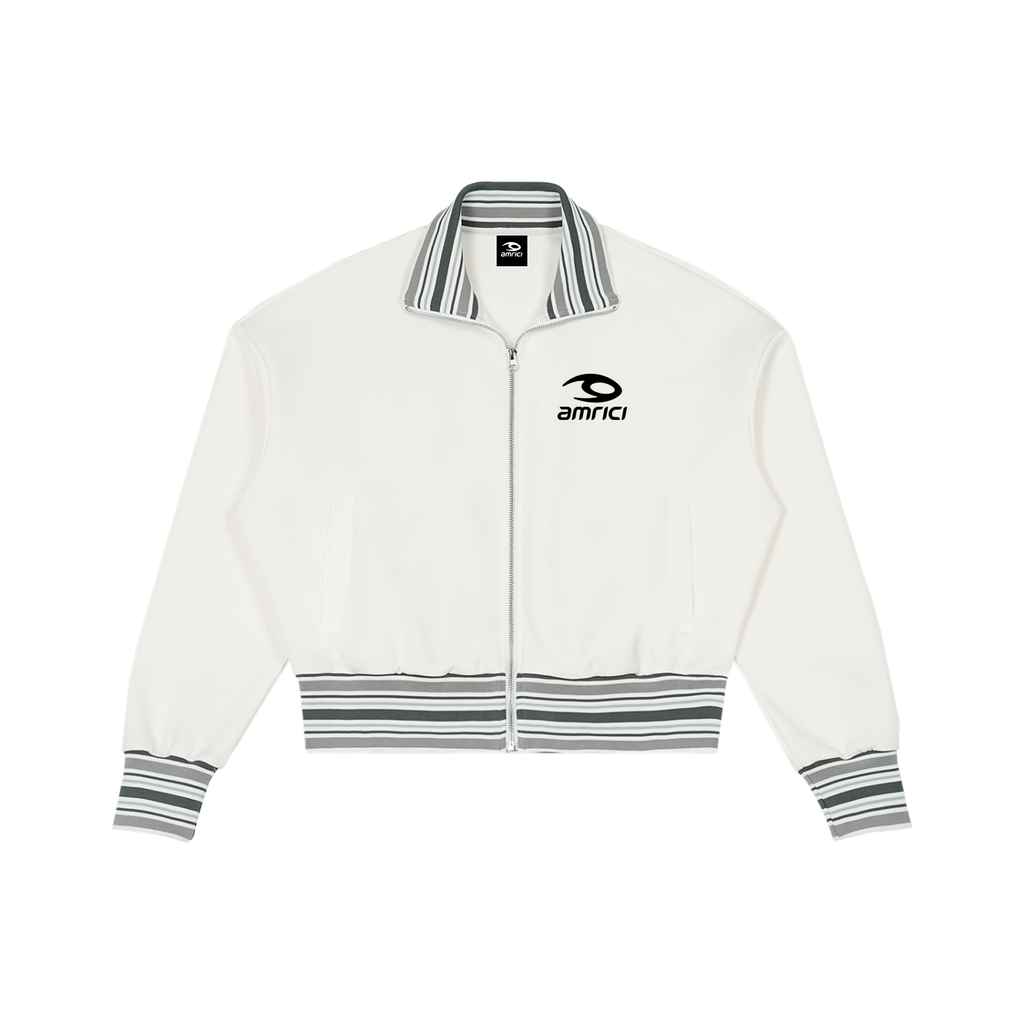 THE ASH Unisex Striped Rib Collar Zip Jacket
