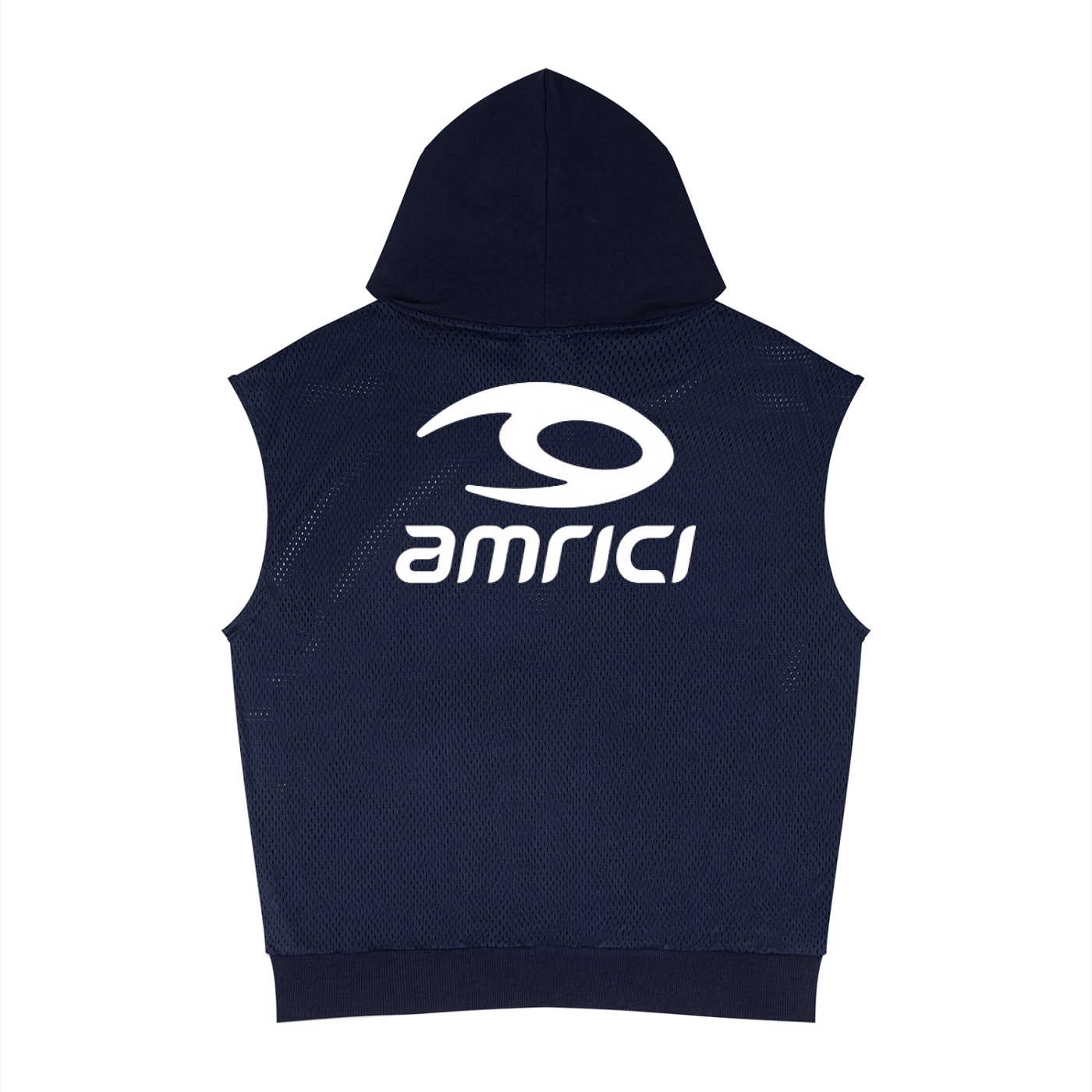 Unisex Panel Mesh Sleeveless Hoodie