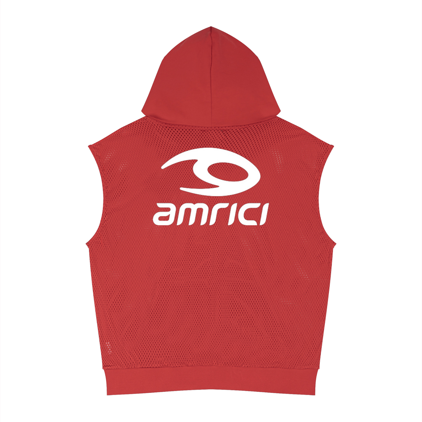 Unisex Panel Mesh Sleeveless Hoodie