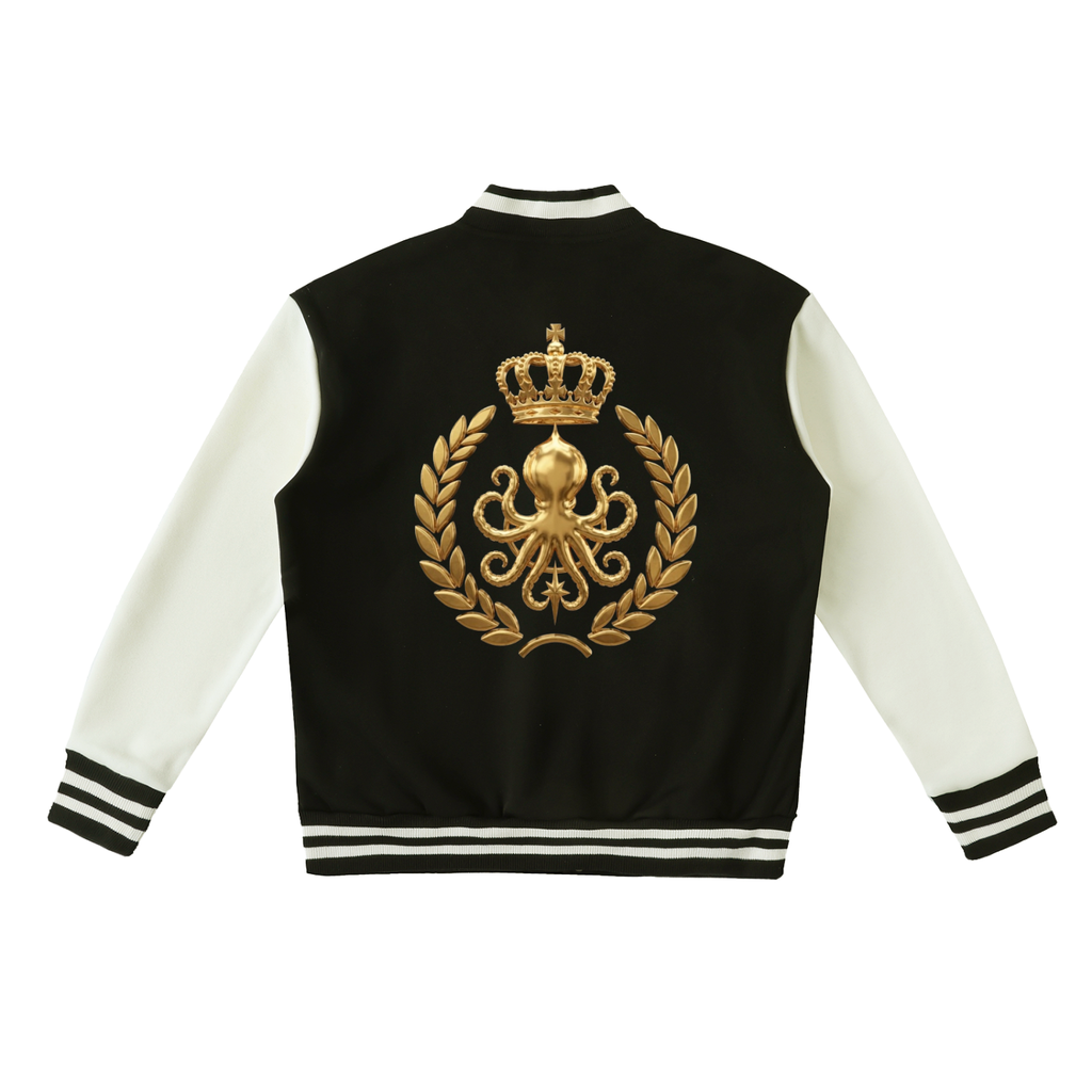 Two-Tone Fleeced Varsity Jacket
