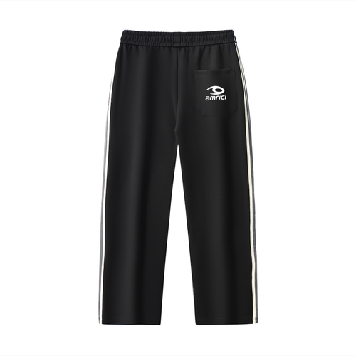 Contrast Side-Stripe Straight-Leg  Pants