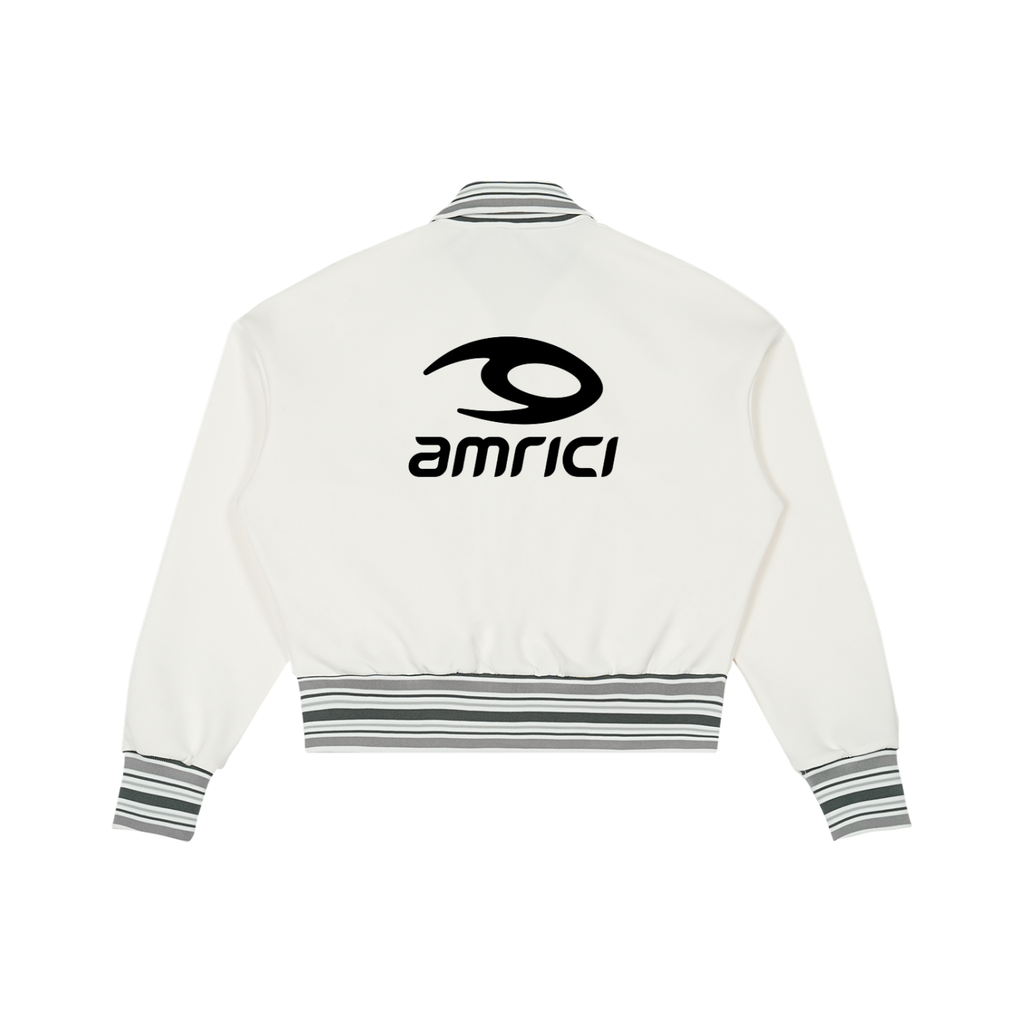 THE ASH Unisex Striped Rib Collar Zip Jacket