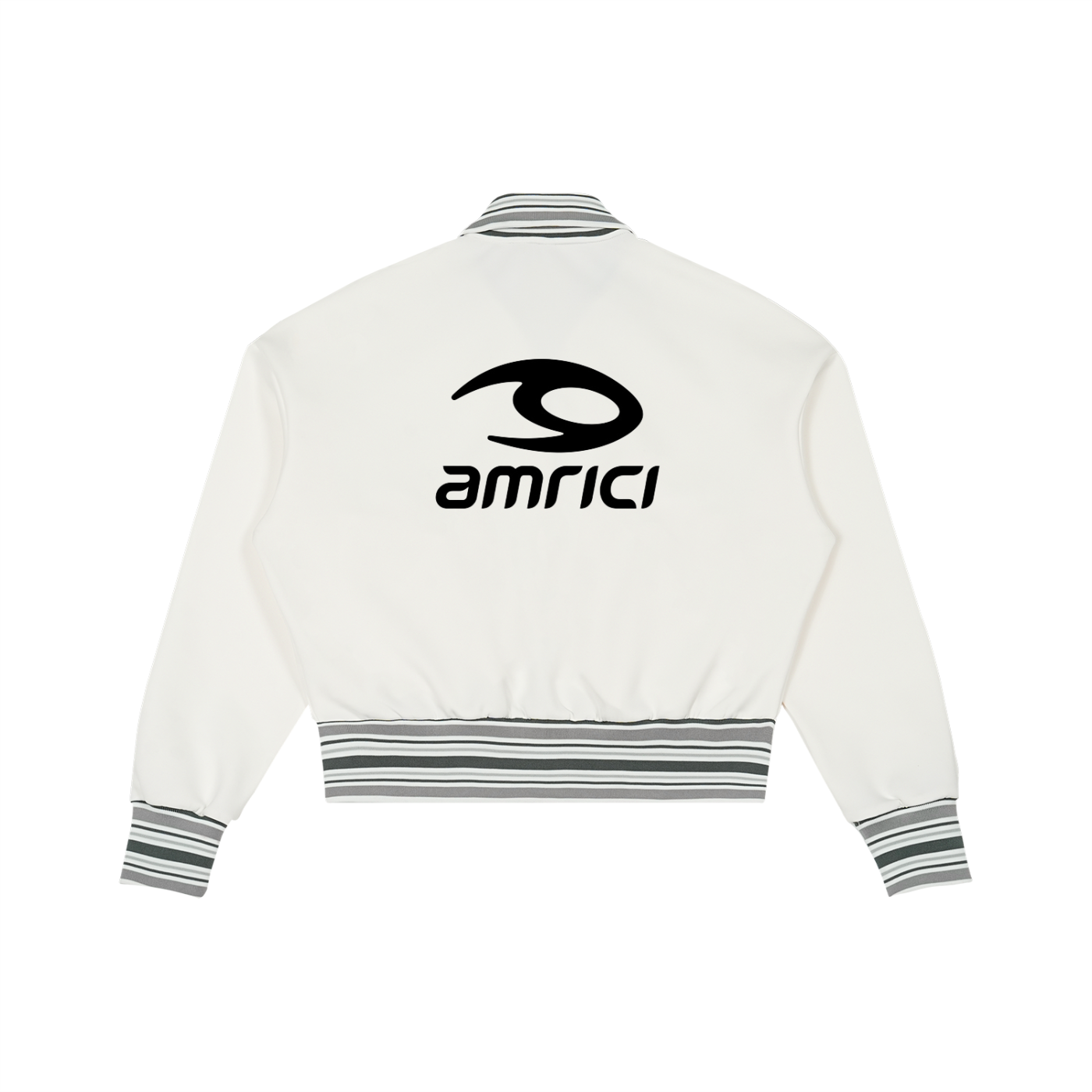 THE ASH Unisex Striped Rib Collar Zip Jacket