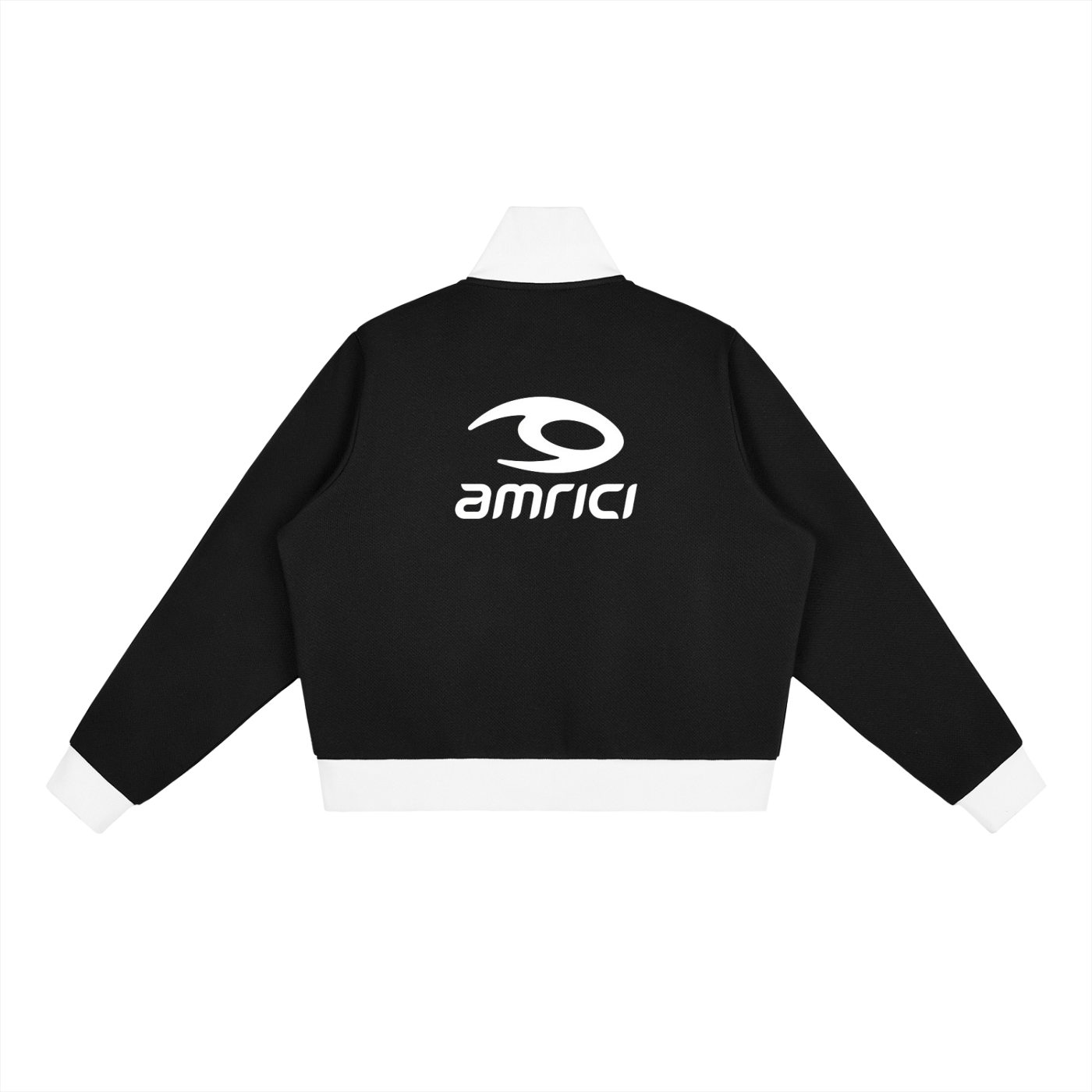 Contrast Side Stripe Fleece Cropped Track Jacket