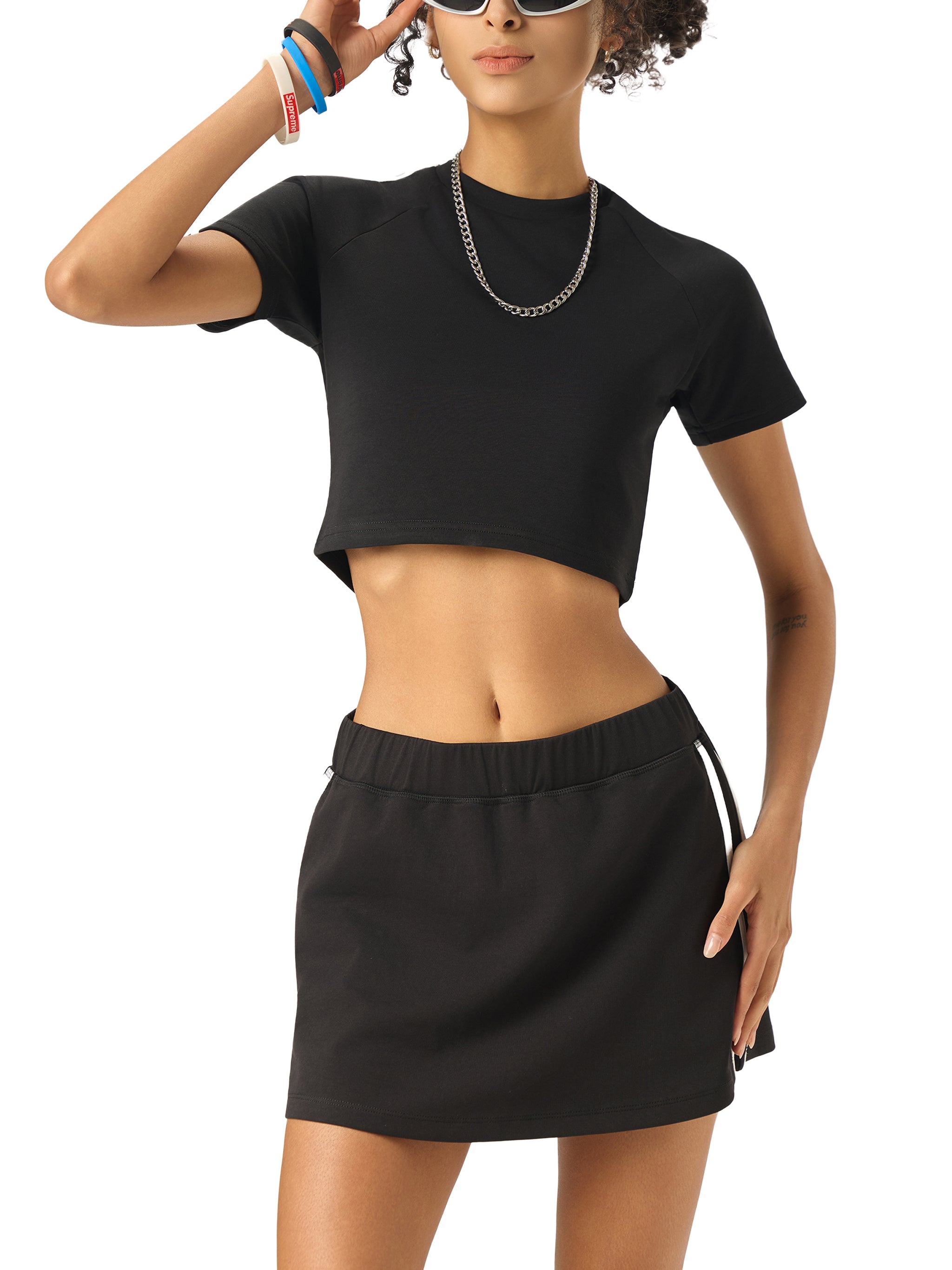 THE FLARE Taped Cooling Performance Crop Top
