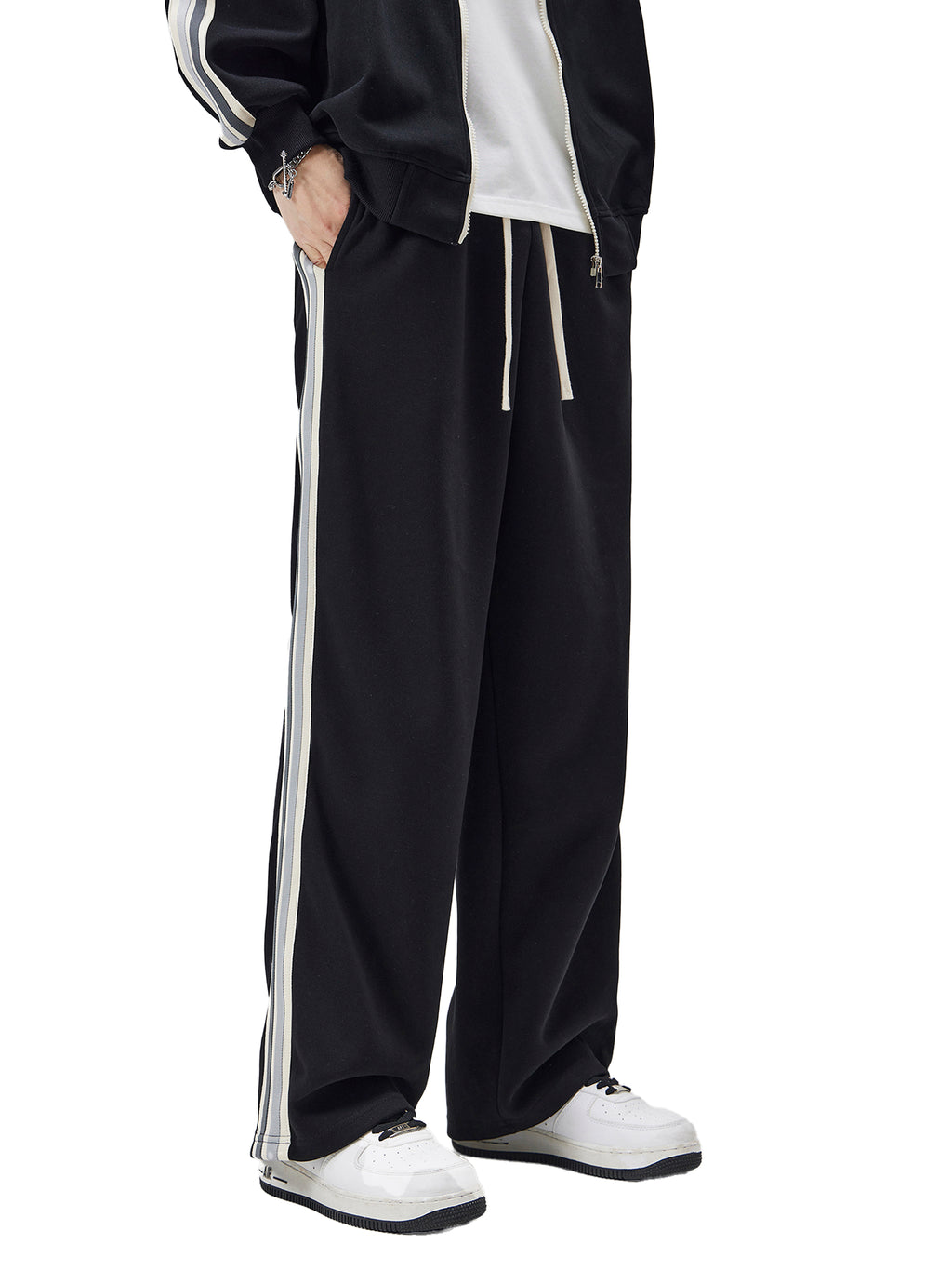 THE SPARK Side-Stripe Straight-Leg  Pants