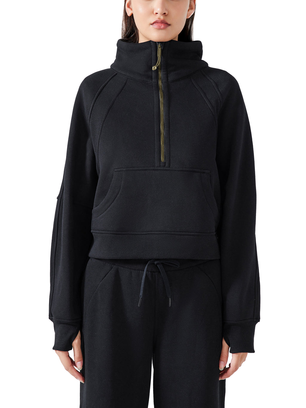 THE FLARE Unisex Performance Cropped Half-Zip Sweatshirt