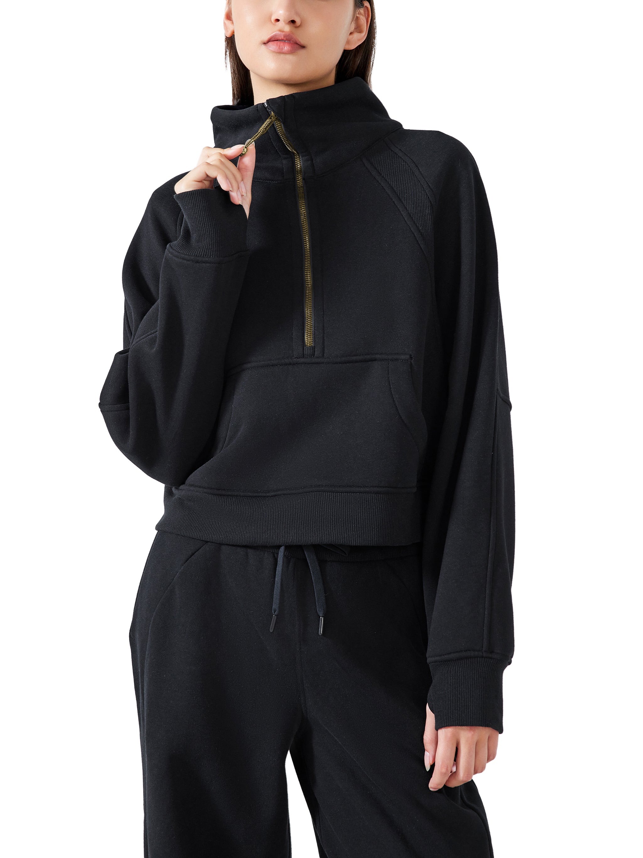 THE FLARE Unisex Performance Cropped Half-Zip Sweatshirt