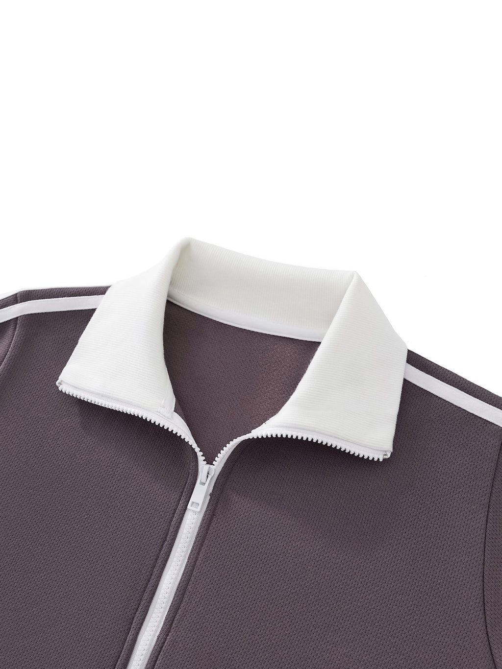 THE SPARK Unisex Side Stripe Fleece Cropped Track Jacket