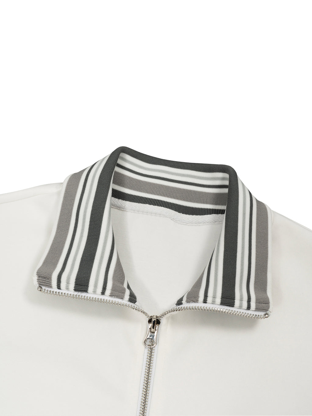 THE ASH Unisex Striped Rib Collar Zip Jacket