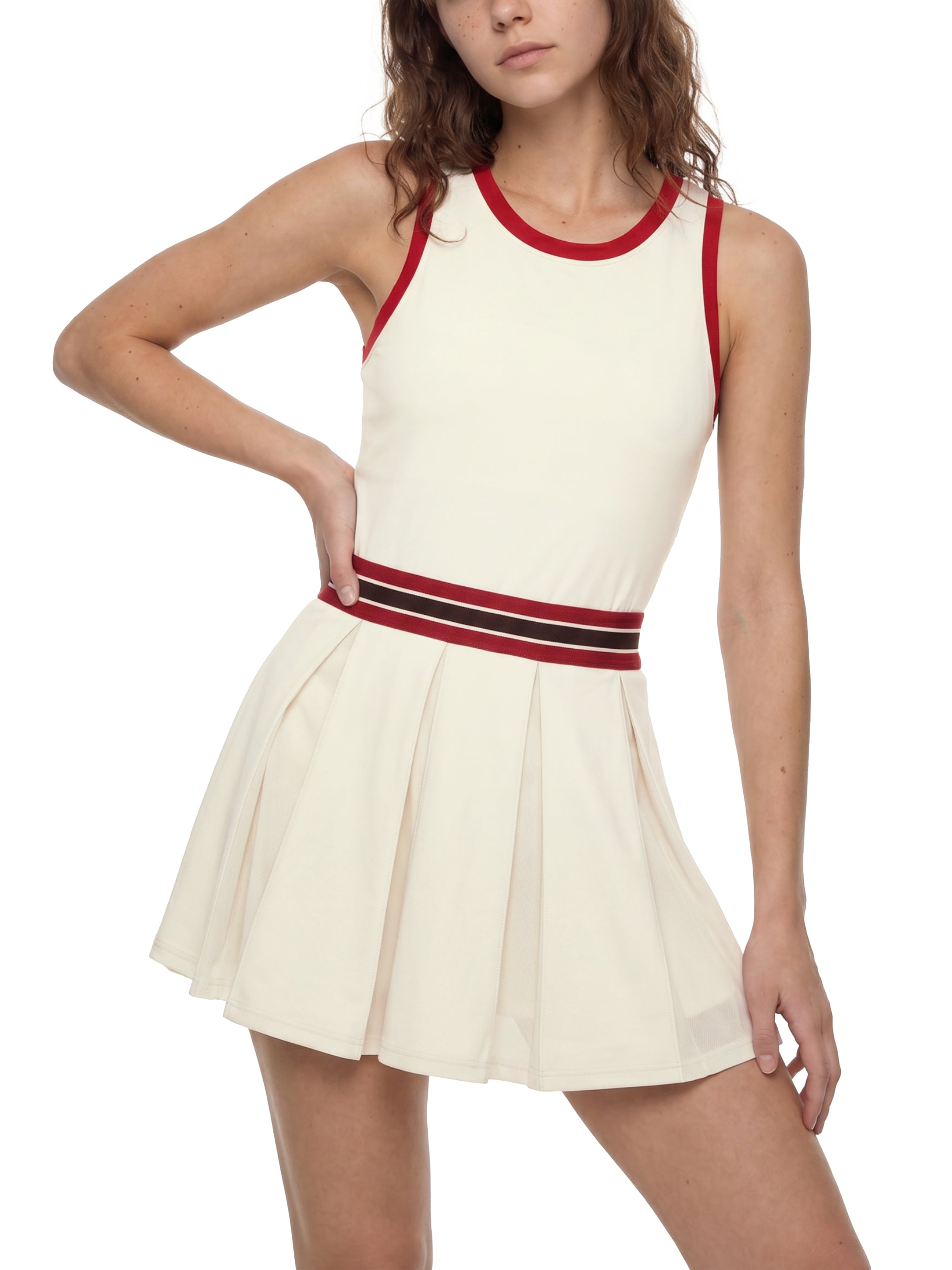 THE RAY Women's Color Block A-Line Sleeveless Dress
