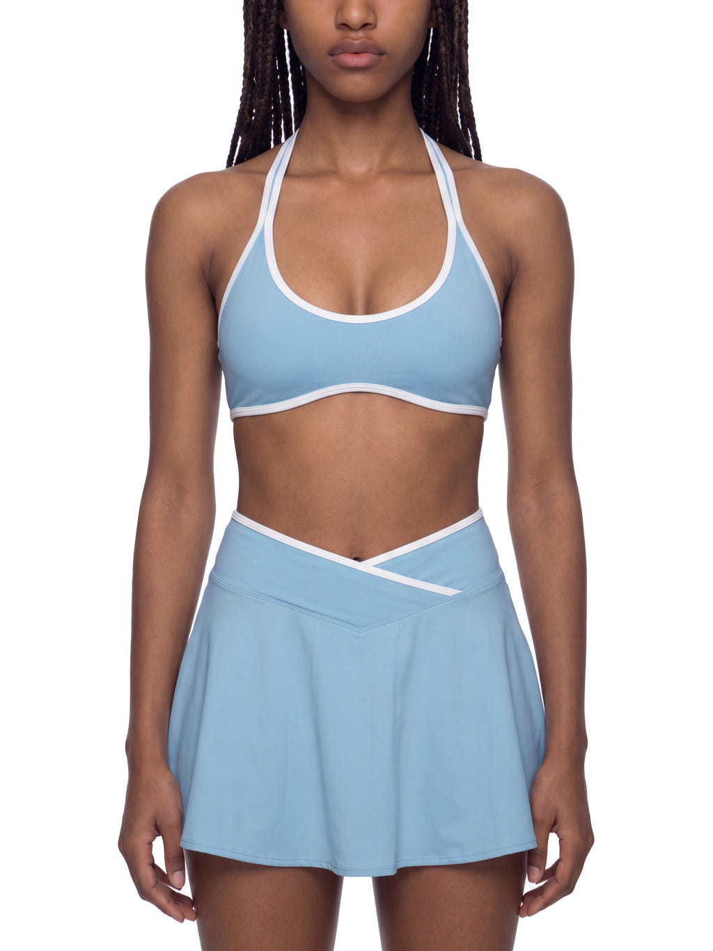 THE HEAT Women's Halter Color Block Sports Bra