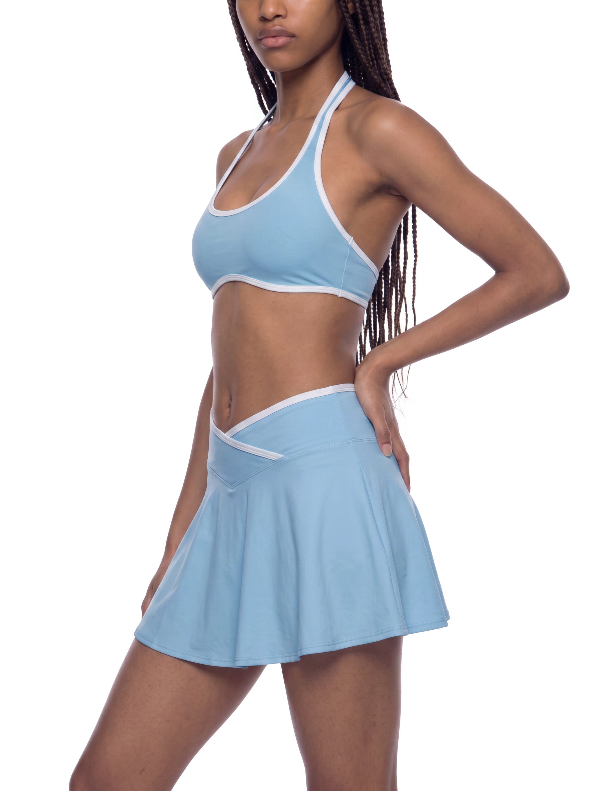 THE HEAT Women's Halter Color Block Sports Bra