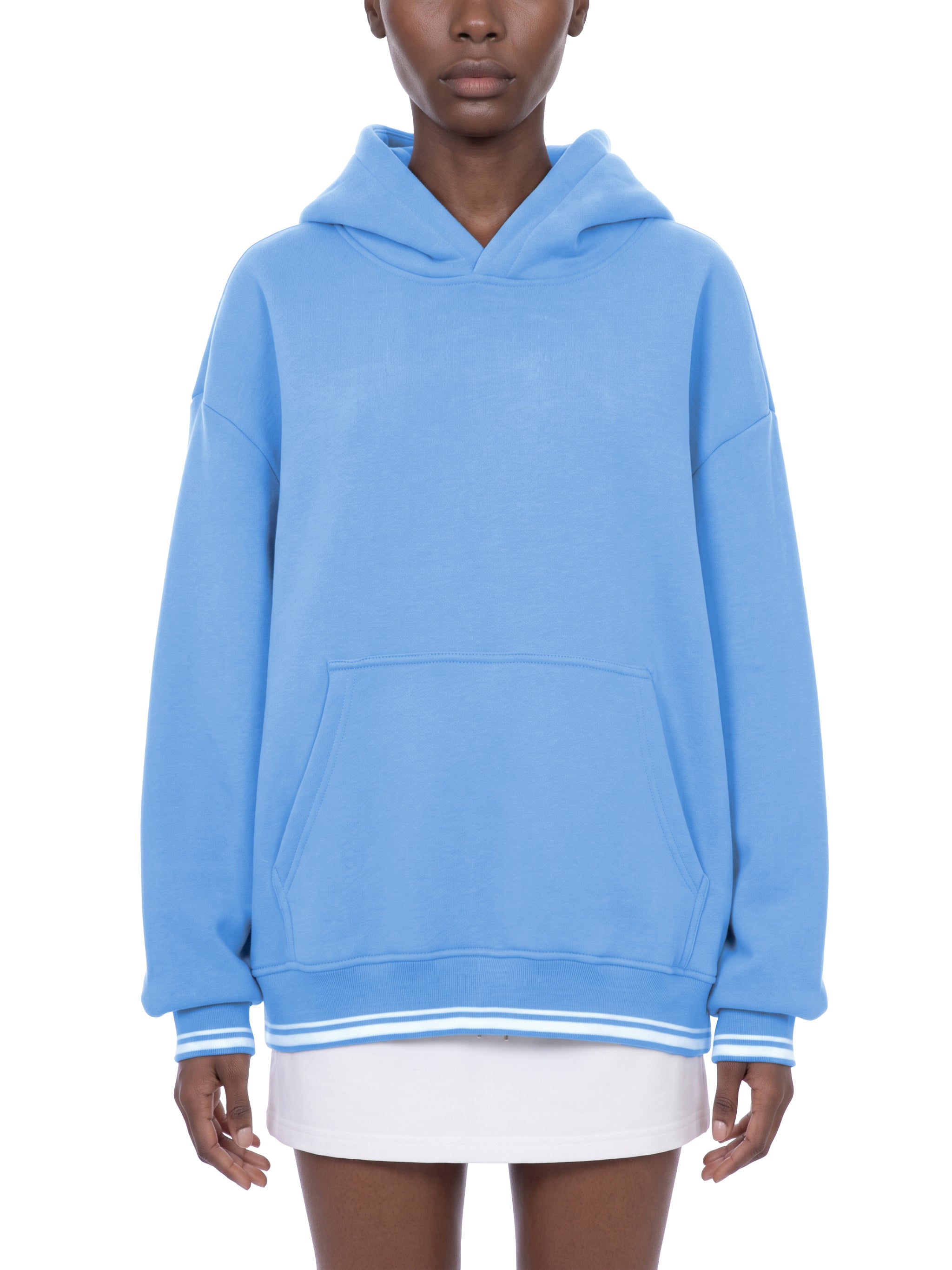 THE  CINDER Unisex Oversized Color Block Fleece Sun-Hoodie