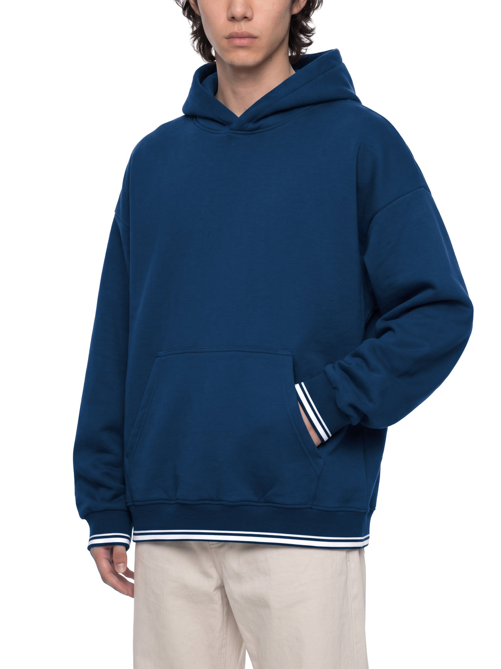 THE  CINDER Unisex Oversized Color Block Fleece Sun-Hoodie